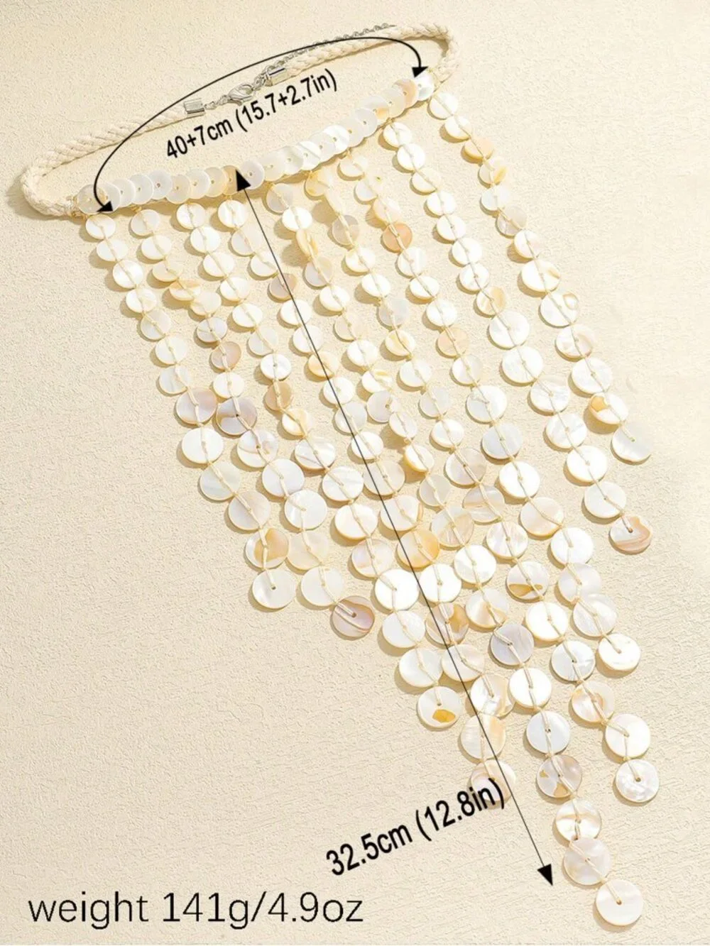 Boho Women's Multi-Layer Faux Natural Woven Waterfall Choker Necklace